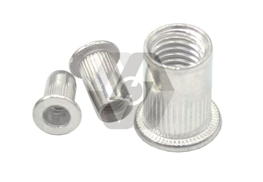 Aluminum Flat head vertical pattern rivet nut