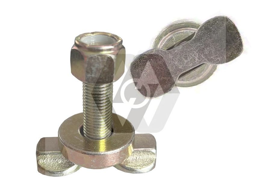 3/8-24 threaded airline cargo L track double lug threaded stud fitting