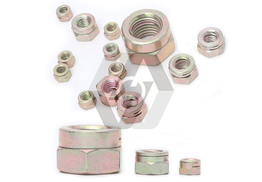 SS Dacromet Zinc Double Slotted Self Locking Nut